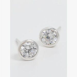 Shashi bezel set CZ Silver Stud Earrings - gorgeous look like the real thing!